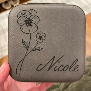 Grey “Nicole” Floral Design Jewelry Organizer